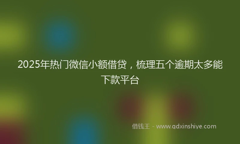 2025年热门微信小额借贷，梳理五个逾期太多能下款平台