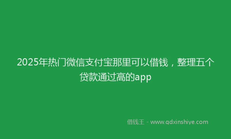 2025年热门微信支付宝那里可以借钱，整理五个贷款通过高的app
