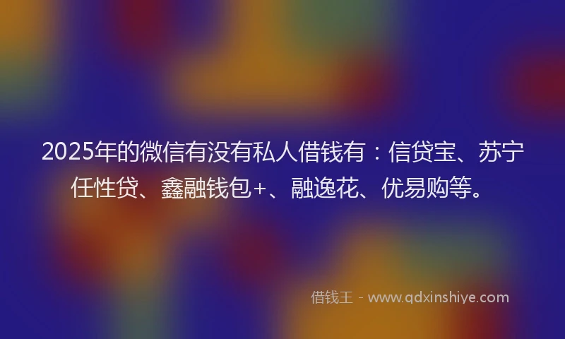 2025年的微信有没有私人借钱有：信贷宝、苏宁任性贷、鑫融钱包+、融逸花、优易购等。