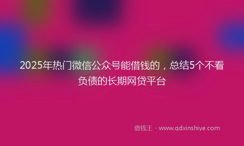 2025年热门微信公众号能借钱的，总结5个不看负债的长期网贷平台
