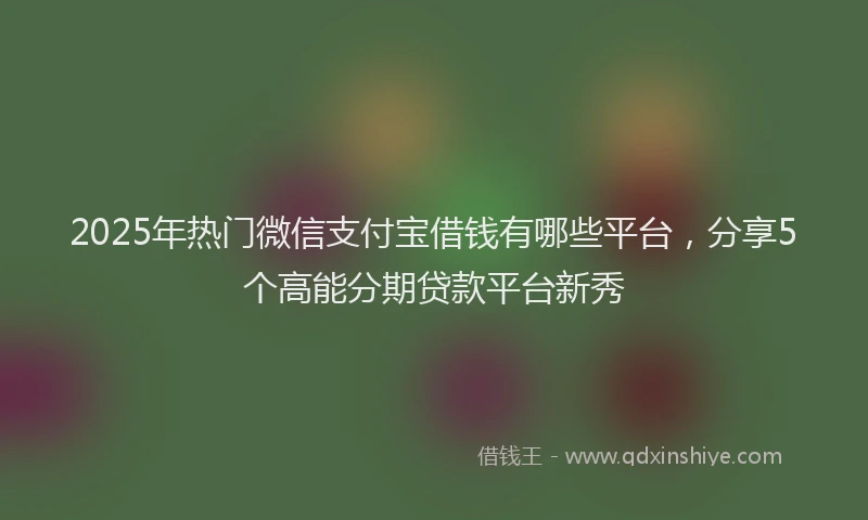 2025年热门微信支付宝借钱有哪些平台，分享5个高能分期贷款平台新秀