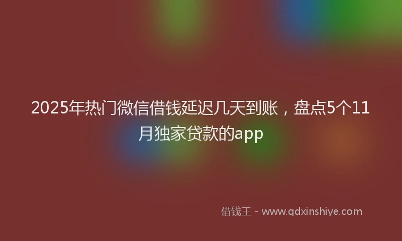 2025年热门微信借钱延迟几天到账，盘点5个11月独家贷款的app