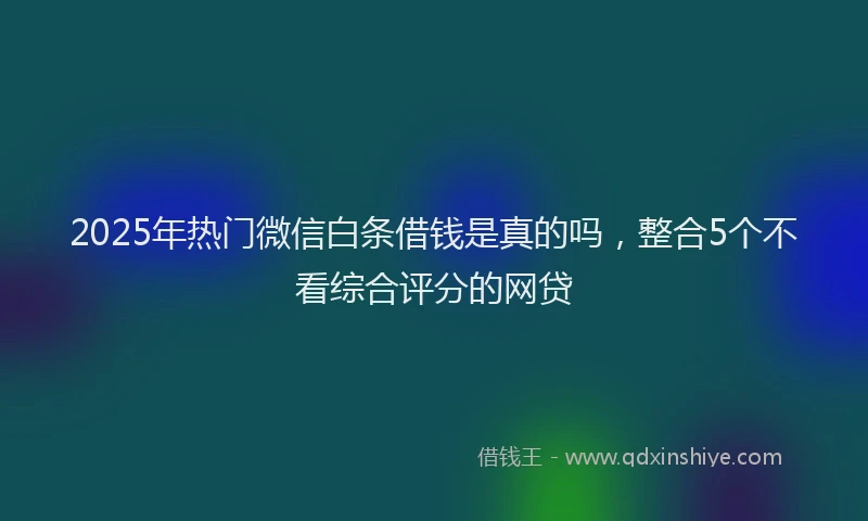 2025年热门微信白条借钱是真的吗，整合5个不看综合评分的网贷