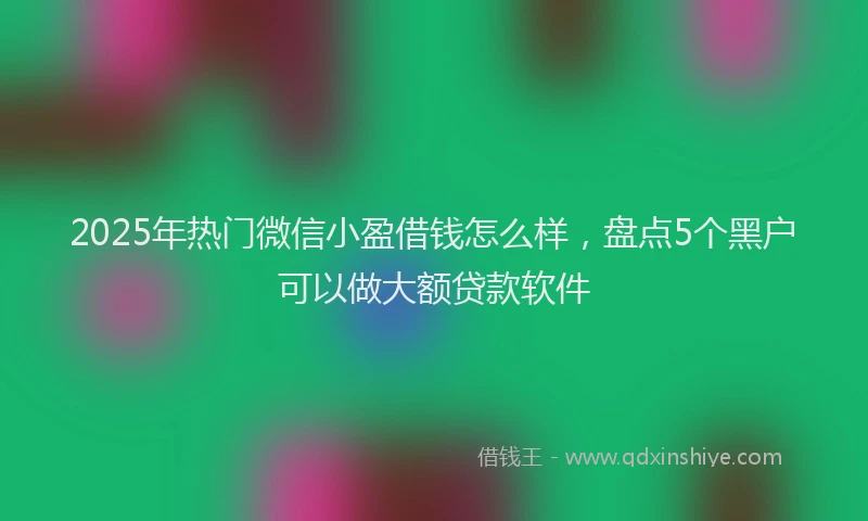 2025年热门微信小盈借钱怎么样，盘点5个黑户可以做大额贷款软件