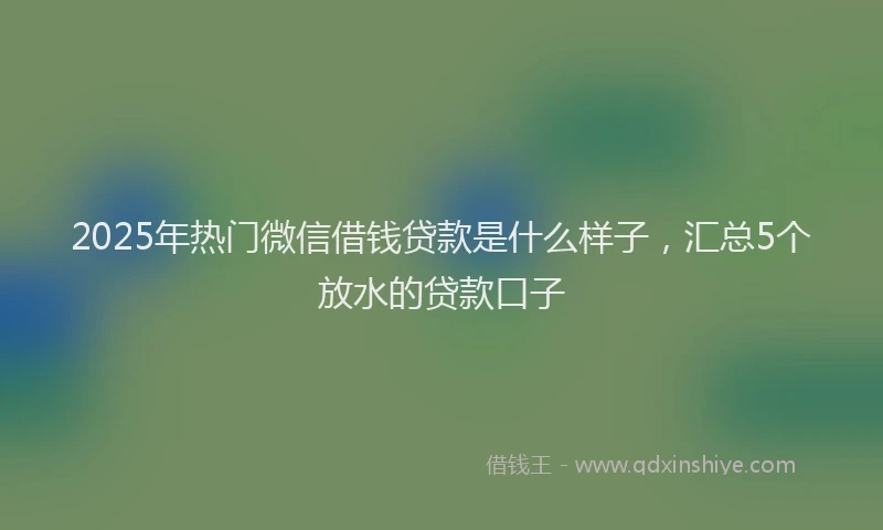 2025年热门微信借钱贷款是什么样子，汇总5个放水的贷款口子