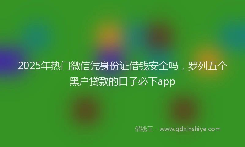 2025年热门微信凭身份证借钱安全吗，罗列五个黑户贷款的口子必下app