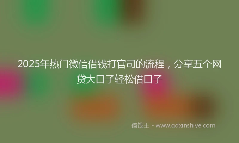 2025年热门微信借钱打官司的流程，分享五个网贷大口子轻松借口子
