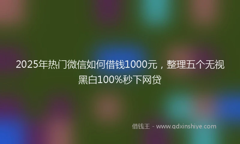 2025年热门微信如何借钱1000元，整理五个无视黑白100%秒下网贷
