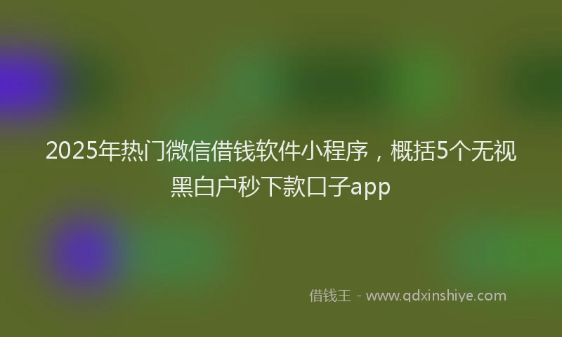 2025年热门微信借钱软件小程序，概括5个无视黑白户秒下款口子app