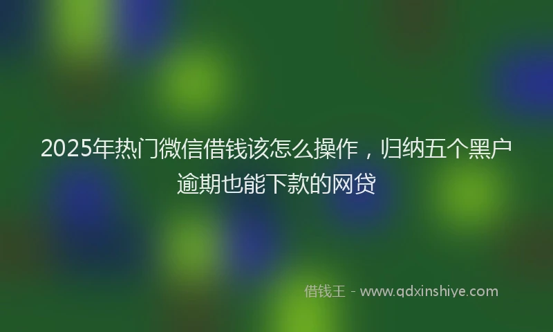 2025年热门微信借钱该怎么操作，归纳五个黑户逾期也能下款的网贷