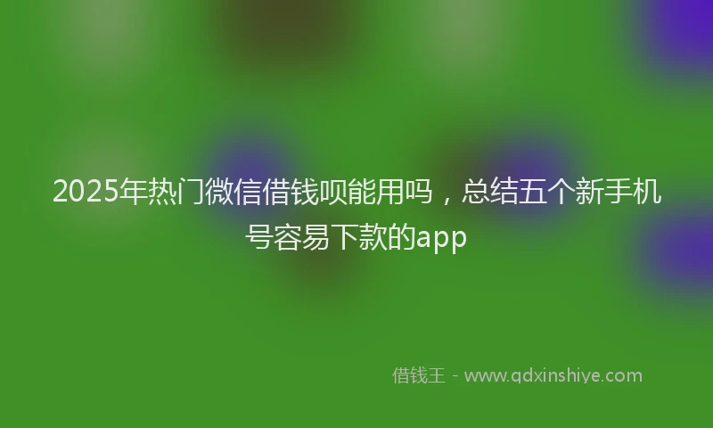 2025年热门微信借钱呗能用吗，总结五个新手机号容易下款的app