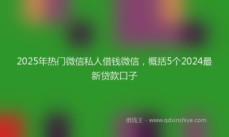 2025年热门微信私人借钱微信，概括5个2024最新贷款口子