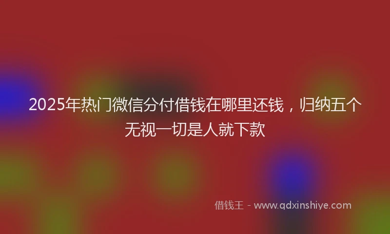 2025年热门微信分付借钱在哪里还钱，归纳五个无视一切是人就下款