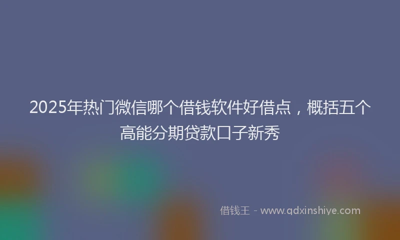 2025年热门微信哪个借钱软件好借点，概括五个高能分期贷款口子新秀