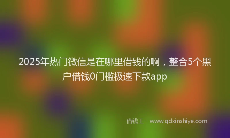 2025年热门微信是在哪里借钱的啊，整合5个黑户借钱0门槛极速下款app