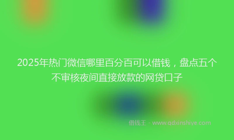 2025年热门微信哪里百分百可以借钱，盘点五个不审核夜间直接放款的网贷口子
