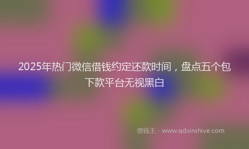 2025年热门微信借钱约定还款时间，盘点五个包下款平台无视黑白