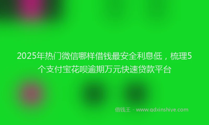 2025年热门微信哪样借钱最安全利息低，梳理5个支付宝花呗逾期万元快速贷款平台