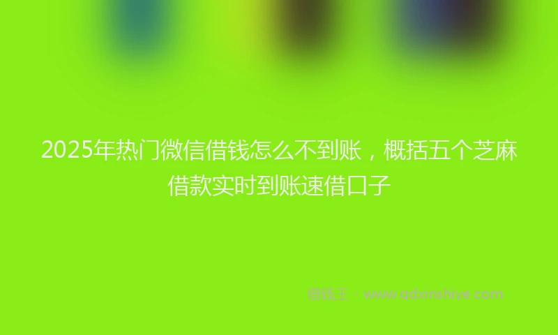 2025年热门微信借钱怎么不到账，概括五个芝麻借款实时到账速借口子