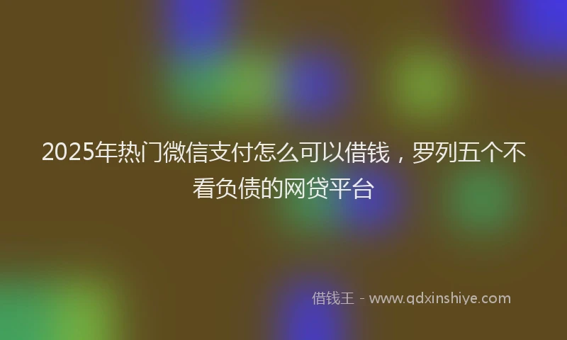 2025年热门微信支付怎么可以借钱，罗列五个不看负债的网贷平台