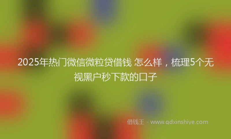 2025年热门微信微粒贷借钱 怎么样，梳理5个无视黑户秒下款的口子