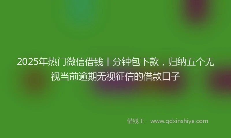 2025年热门微信借钱十分钟包下款，归纳五个无视当前逾期无视征信的借款口子