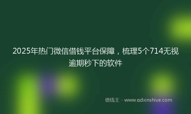 2025年热门微信借钱平台保障，梳理5个714无视逾期秒下的软件