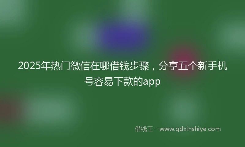 2025年热门微信在哪借钱步骤，分享五个新手机号容易下款的app