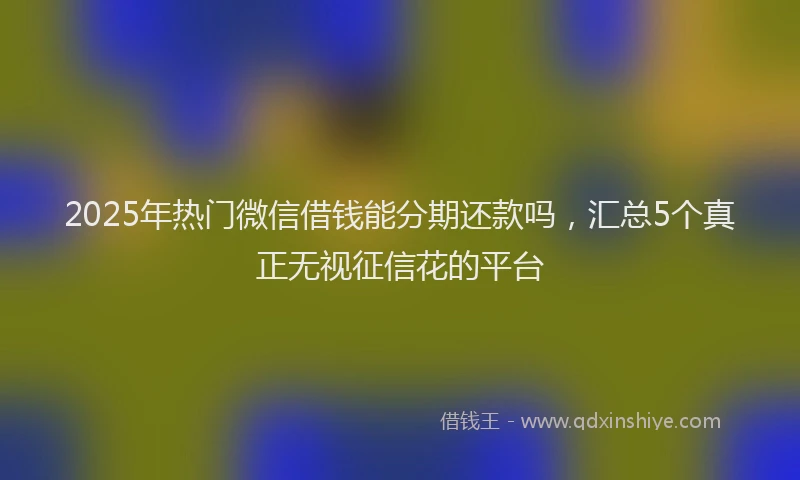 2025年热门微信借钱能分期还款吗，汇总5个真正无视征信花的平台