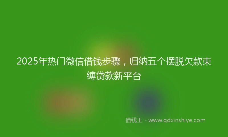 2025年热门微信借钱步骤，归纳五个摆脱欠款束缚贷款新平台