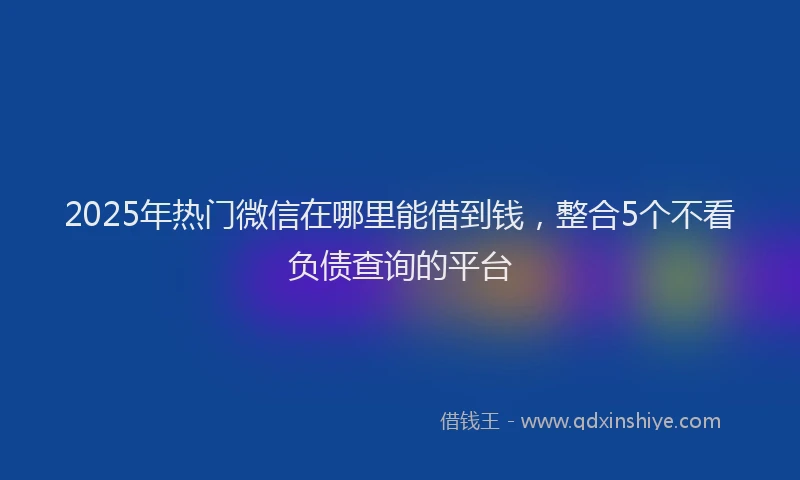 2025年热门微信在哪里能借到钱，整合5个不看负债查询的平台