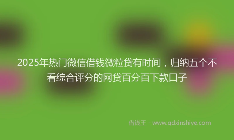 2025年热门微信借钱微粒贷有时间，归纳五个不看综合评分的网贷百分百下款口子