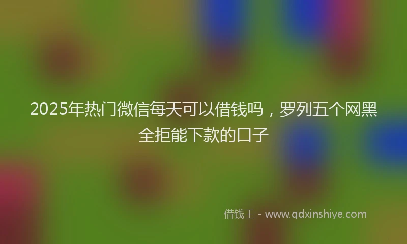 2025年热门微信每天可以借钱吗，罗列五个网黑全拒能下款的口子