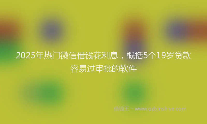 2025年热门微信借钱花利息，概括5个19岁贷款容易过审批的软件