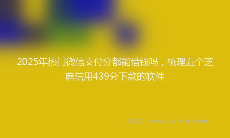 2025年热门微信支付分都能借钱吗，梳理五个芝麻信用439分下款的软件