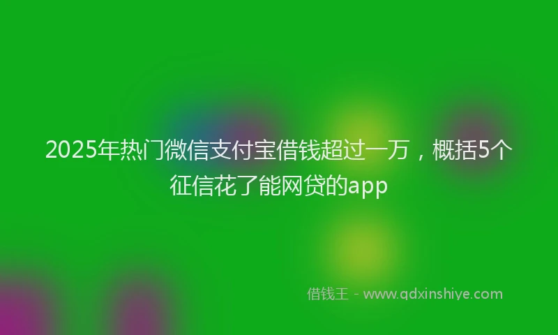 2025年热门微信支付宝借钱超过一万，概括5个征信花了能网贷的app