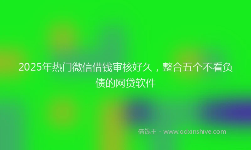 2025年热门微信借钱审核好久，整合五个不看负债的网贷软件