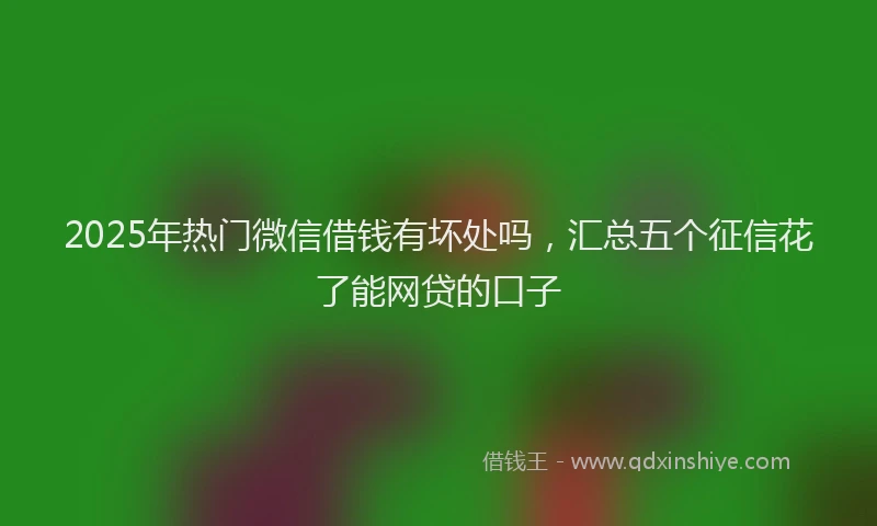 2025年热门微信借钱有坏处吗，汇总五个征信花了能网贷的口子