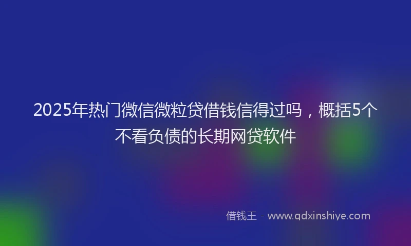 2025年热门微信微粒贷借钱信得过吗，概括5个不看负债的长期网贷软件