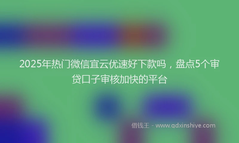 2025年热门微信宜云优速好下款吗，盘点5个审贷口子审核加快的平台