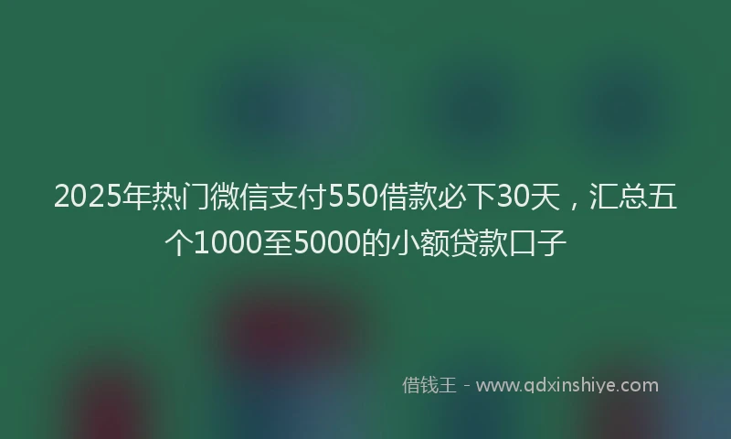 2025年热门微信支付550借款必下30天，汇总五个1000至5000的小额贷款口子