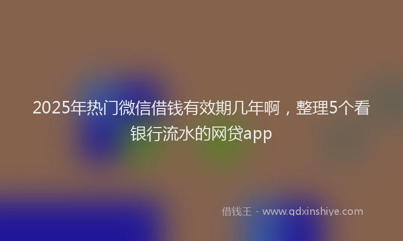 2025年热门微信借钱有效期几年啊，整理5个看银行流水的网贷app