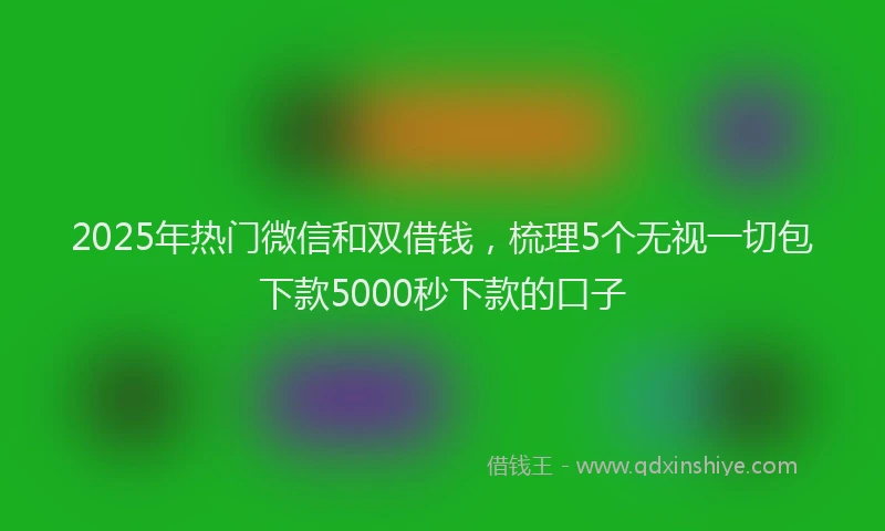 2025年热门微信和双借钱，梳理5个无视一切包下款5000秒下款的口子