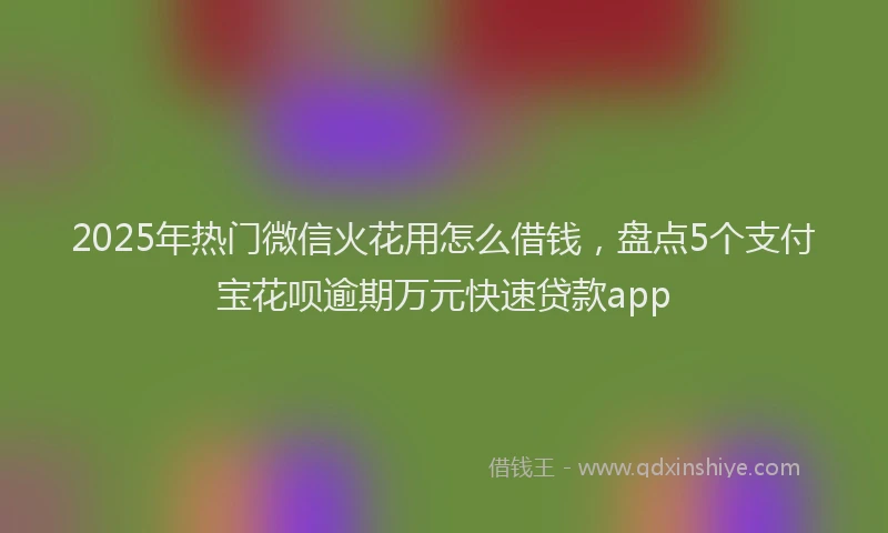 2025年热门微信火花用怎么借钱，盘点5个支付宝花呗逾期万元快速贷款app