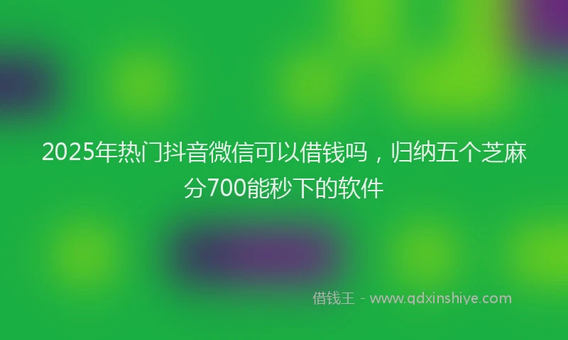 2025年热门抖音微信可以借钱吗，归纳五个芝麻分700能秒下的软件