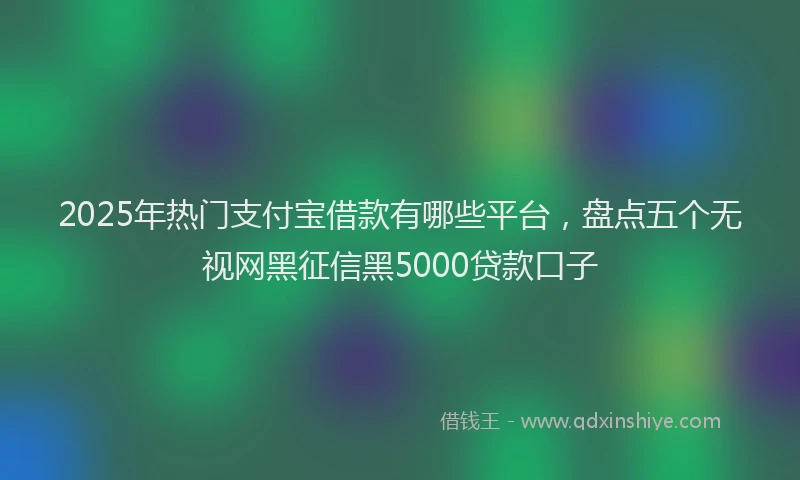 2025年热门支付宝借款有哪些平台，盘点五个无视网黑征信黑5000贷款口子