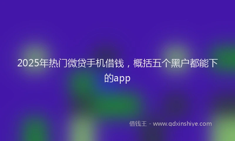 2025年热门微贷手机借钱，概括五个黑户都能下的app