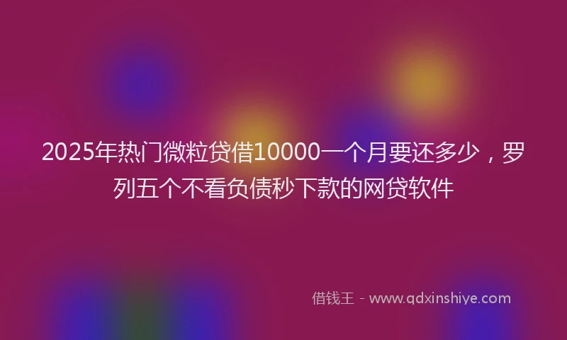 2025年热门微粒贷借10000一个月要还多少，罗列五个不看负债秒下款的网贷软件