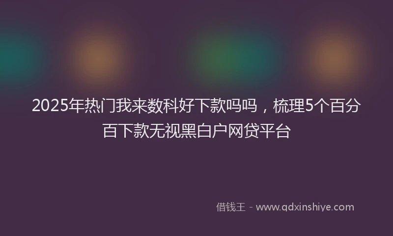 2025年热门我来数科好下款吗吗，梳理5个百分百下款无视黑白户网贷平台