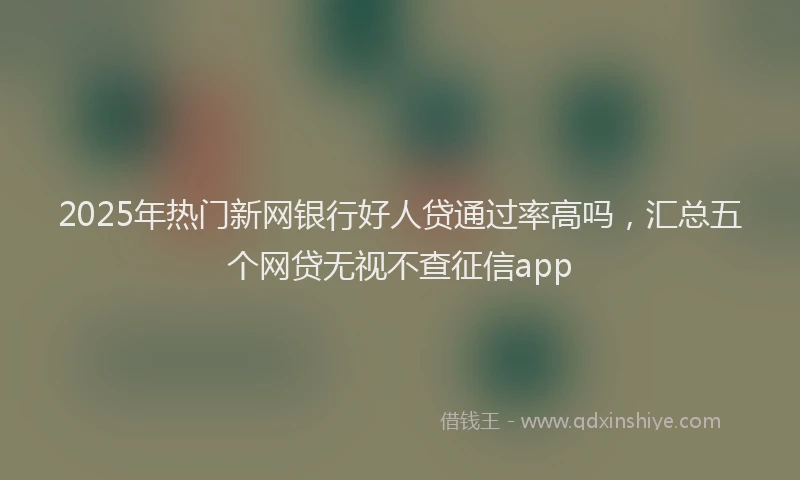2025年热门新网银行好人贷通过率高吗，汇总五个网贷无视不查征信app